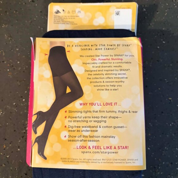 NWT Star Power SPANX Size E Navy Shaping Tights Center Stage - Picture 2 of 2